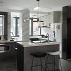 140平米黑白灰，4房改2卧室1书房——厨房图片