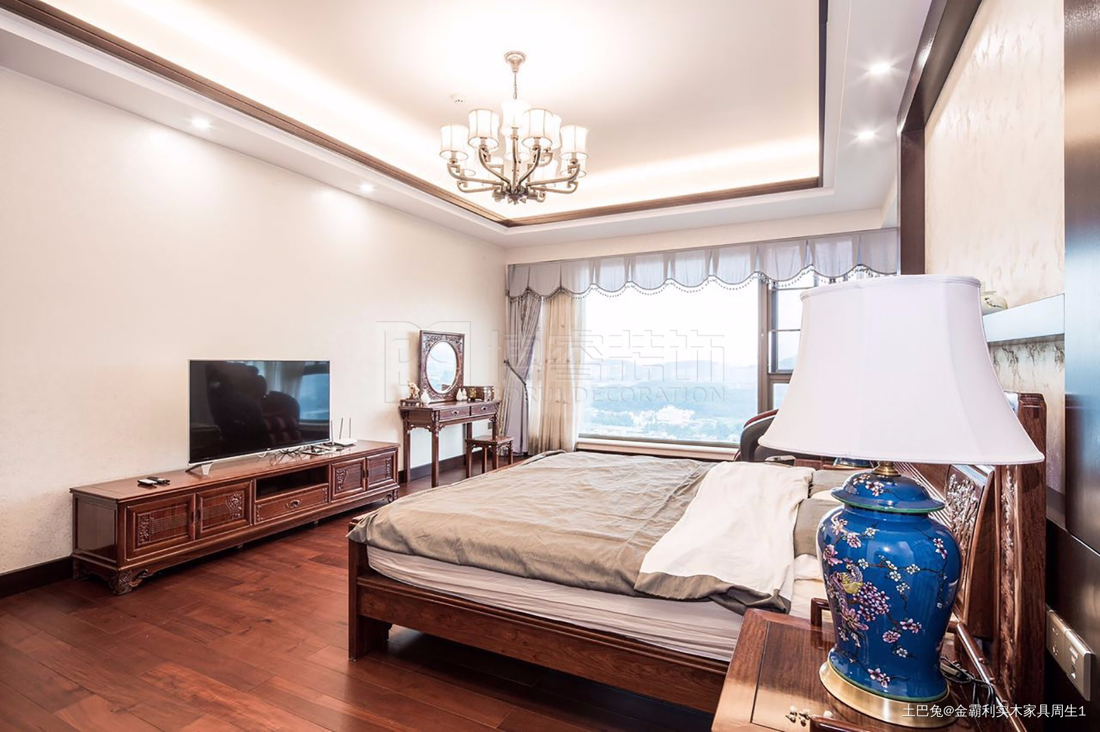 新中式高端大气的雅致新中式卧室设计图片赏析