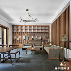 一间大茶室 300㎡清雅民宿风——客厅图片