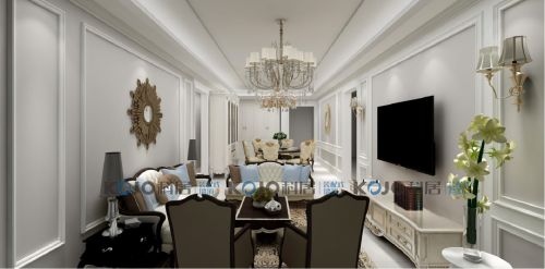 客厅装修效果图科居法式客餐厅60m²以下四居及以上其他家装装修案例效果图