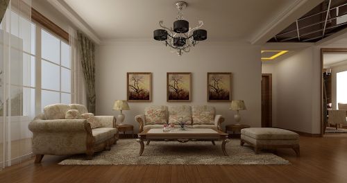 一居欧式豪华装修图片客厅装修效果图典雅欧式，极具艺术感
