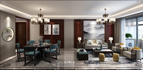 新中式风格设计滨湖云谷项目设计装修图大全