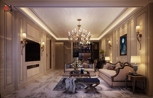 客厅装修效果图香港君柏151-200m²二居欧式豪华家装装修案例效果图