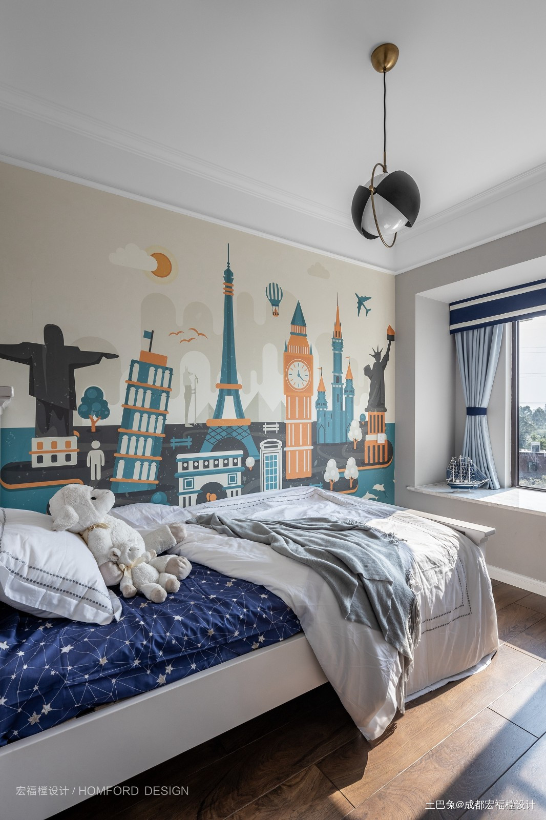 哥本哈根的郊外蔓越阑珊美式卧室设计图片赏析