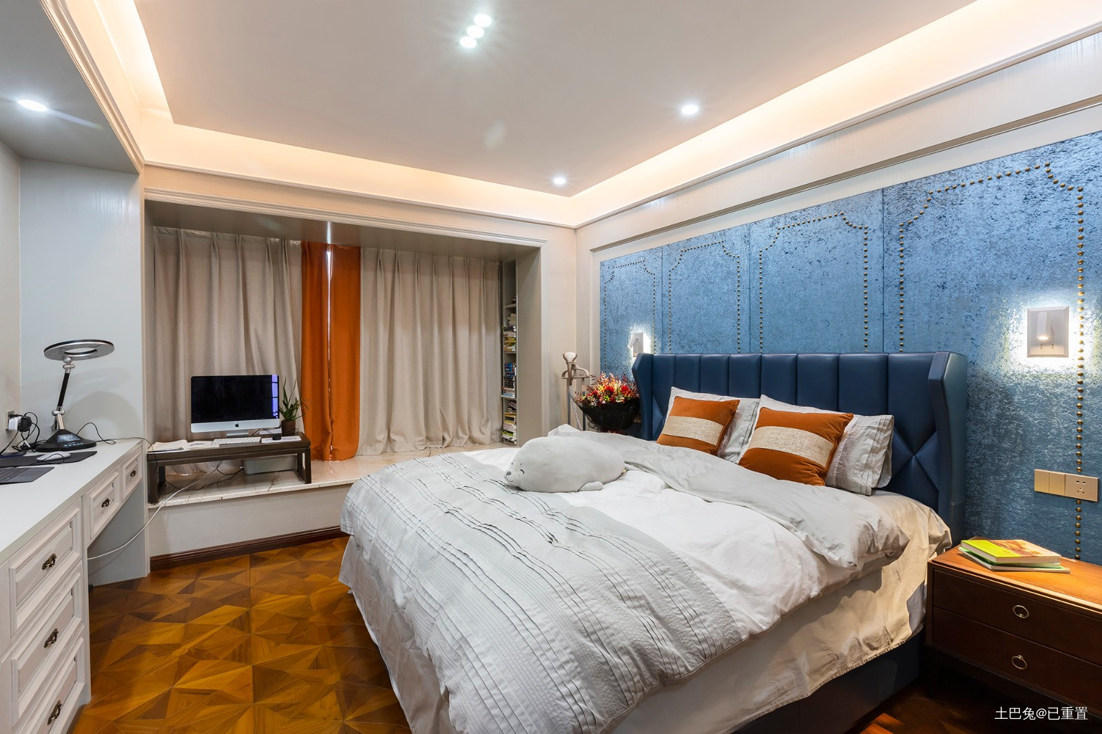 深圳星河银湖谷150㎡美式风格竣工实拍美式卧室设计图片赏析