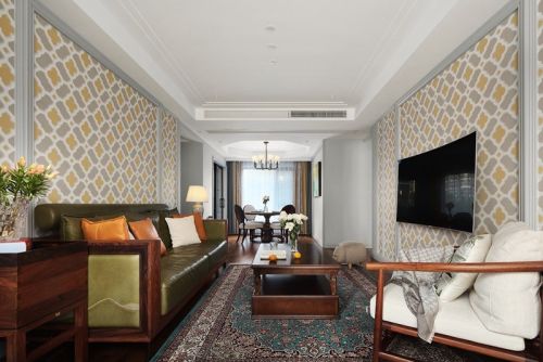 客厅装修效果图混搭Loft，在舒适与时尚之间101-120m²复式潮流混搭家装装修案例效果图