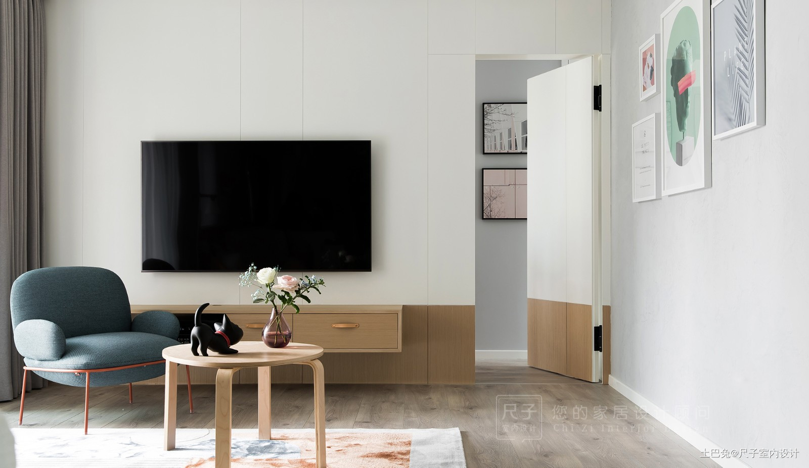 【尺子室内设计】木棉现代简约客厅设计图片赏析