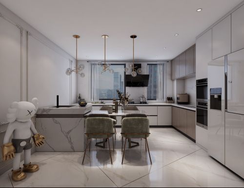 厨房装修效果图陕西项目151-200m²一居现代简约家装装修案例效果图