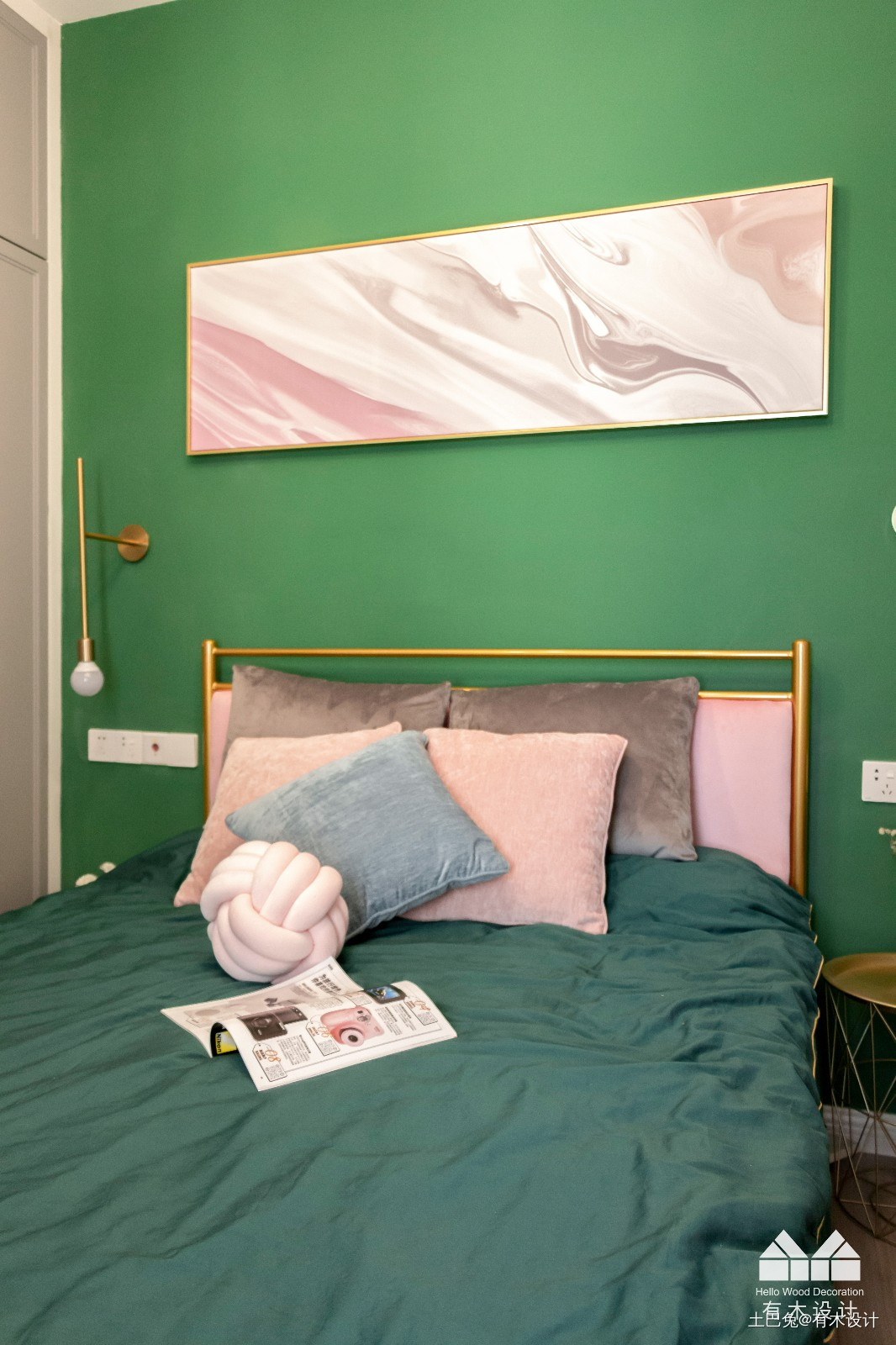 蓝色和粉色的小清新风格有木设计北欧风卧室设计图片赏析
