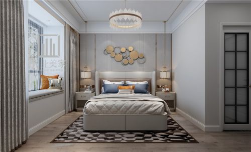 臥室窗簾2裝修效果圖融創中心127平現代簡約風格案