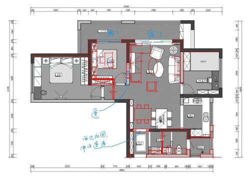 客厅装修效果图新中式住宅空间60m²以下三居中式现代家装装修案例效果图