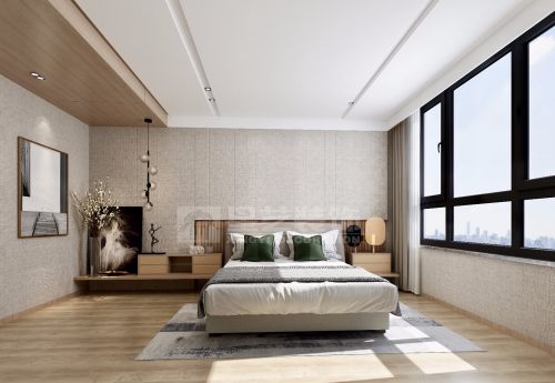 现代简约300㎡三居卧室装修设计图