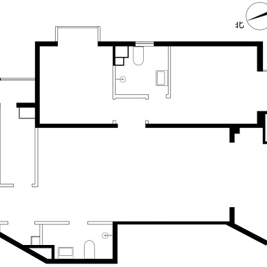 105平米三居室户型图