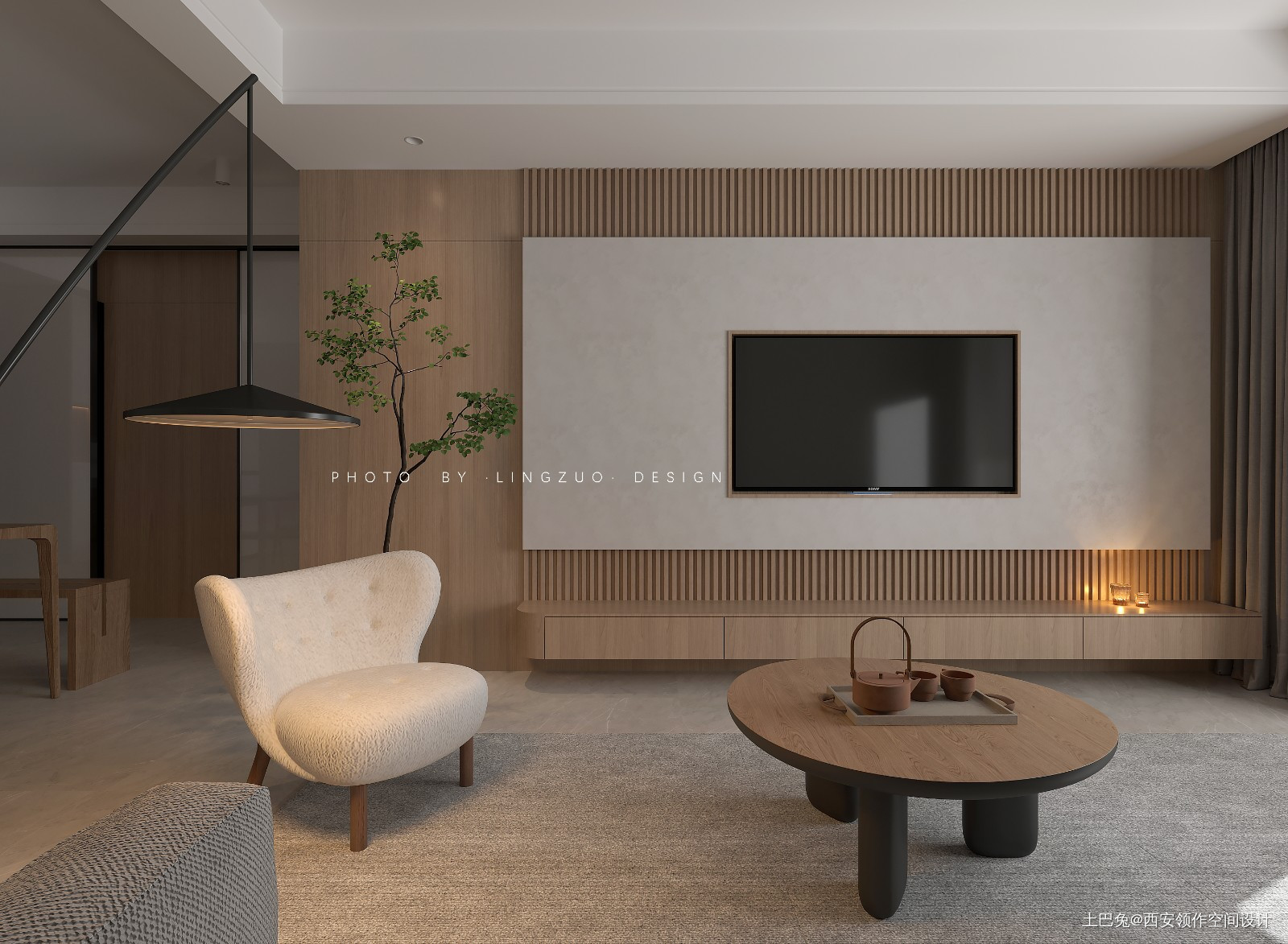 领作空间丨木槿新中式客厅设计图片赏析