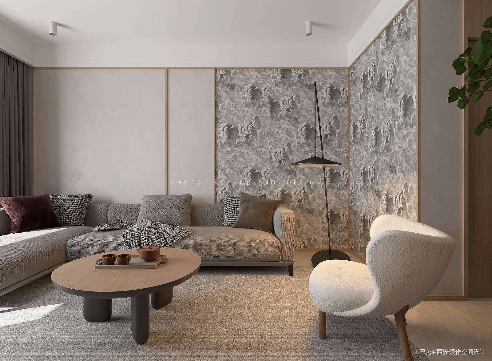 领作空间丨木槿新中式客厅设计图片赏析