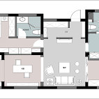 110平米三居室户型图