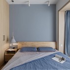 日式蓝色调卧室图片