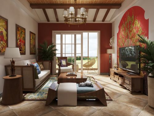 121-150m²三居地中海装修图片客厅装修效果图柬埔寨风格