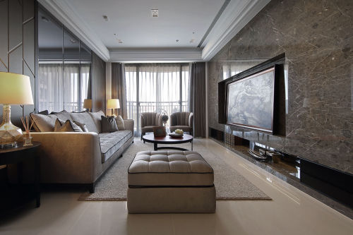 客厅装修效果图同享天伦的现代风大宅寄予一家人151-200m²一居家装装修案例效果图