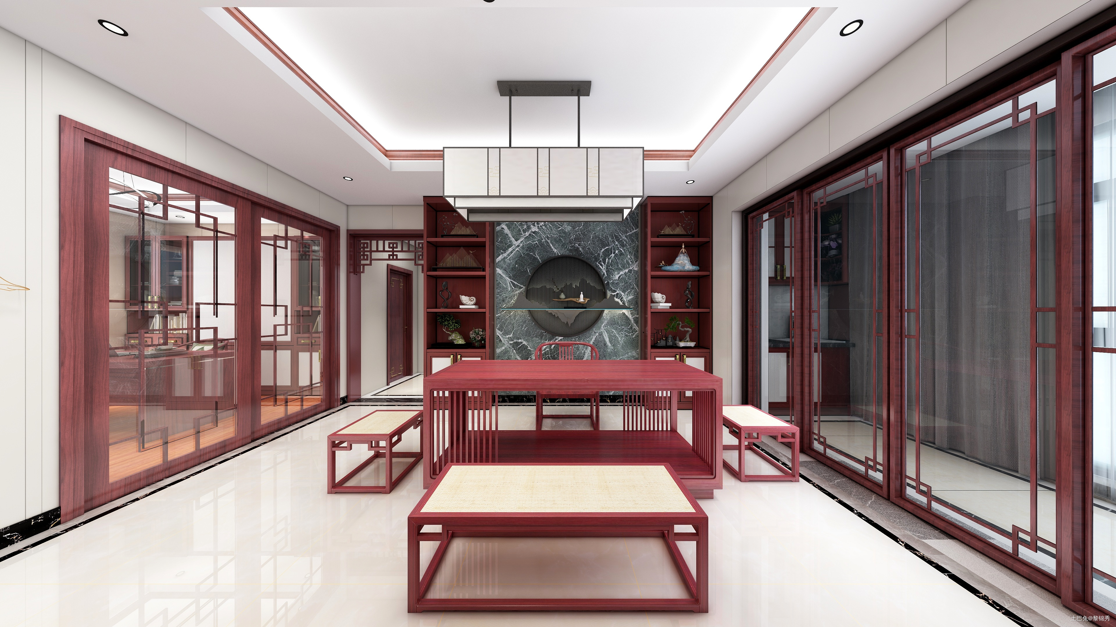 新中式四居室新中式功能区设计图片赏析