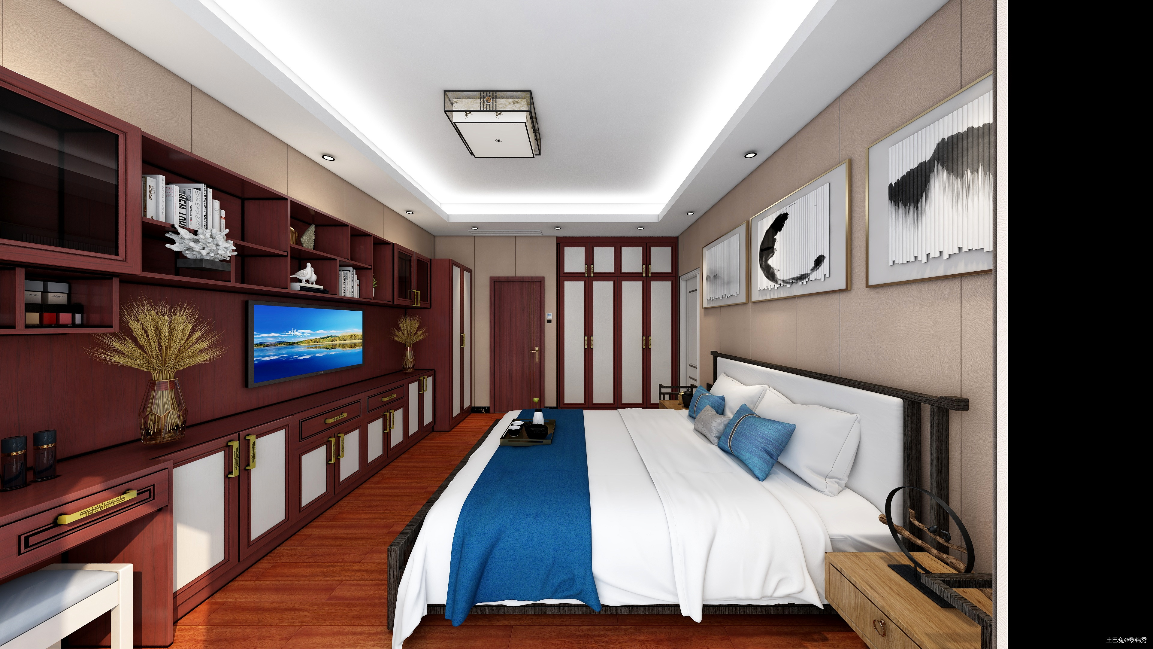 新中式四居室新中式卧室设计图片赏析
