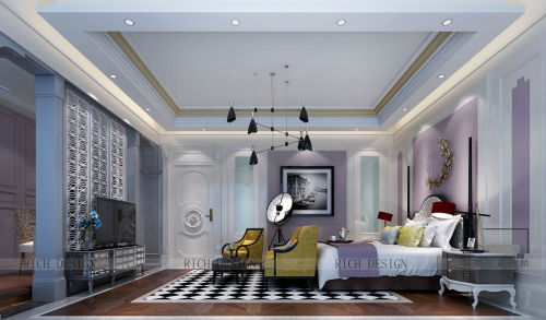 欧式豪华装修图片卧室装修效果图卓越维港欧式风格500平