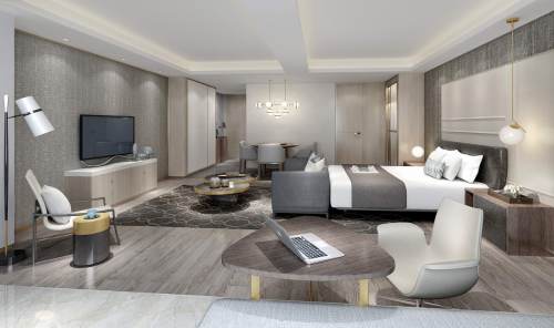 卧室装修效果图海南海航豪庭一期酒店式公寓61-80m²其他现代简约家装装修案例效果图