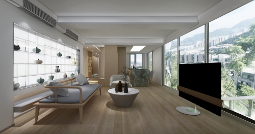 客厅装修效果图香港小户型住宅61-80m²一居北欧极简家装装修案例效果图