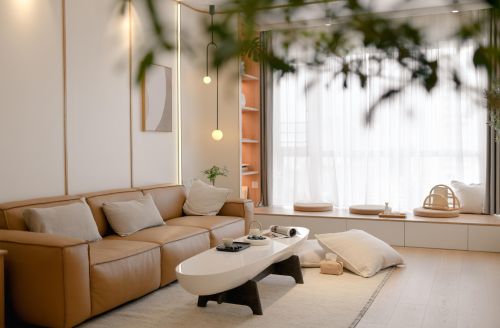 客厅装修效果图一分为二的日式多功能房间，让人121-150m²二居日式家装装修案例效果图