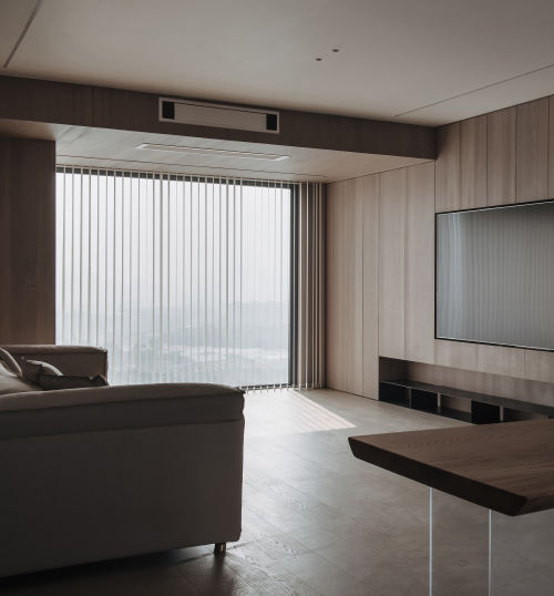 客厅电视背景墙3装修效果图大视野全景落地窗，打造高级的家