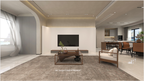 客厅装修效果图侘寂之静151-200m²四居及以上日式家装装修案例效果图