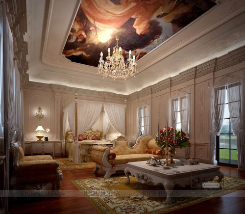 1000m²以上别墅豪宅欧式豪华装修图片卧室装修效果图兰乔圣菲古典风格1200平