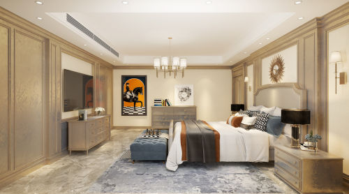 卧室装修效果图欧式风格设计151-200m²三居欧式豪华家装装修案例效果图