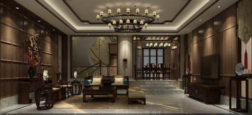 客厅装修效果图把生活设计成最舒服的状态151-200m²三居欧式豪华家装装修案例效果图