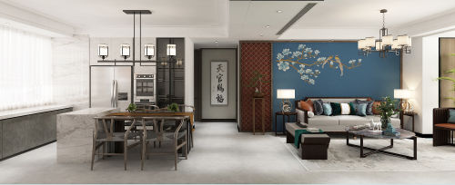 新中式装修图片客厅装修效果图实现居家满足社交休闲居住为一体