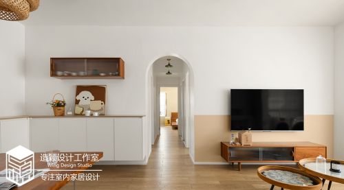1000m²以上北欧极简装修图片客厅装修效果图101㎡零雜物風新居，奶油色系