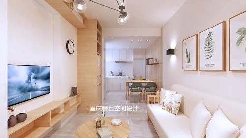 重庆万州60平米北欧日式混搭小户型设计客厅