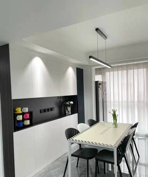 厨房装修效果图时尚大气的现代简约风1000m²以上三居现代简约家装装修案例效果图
