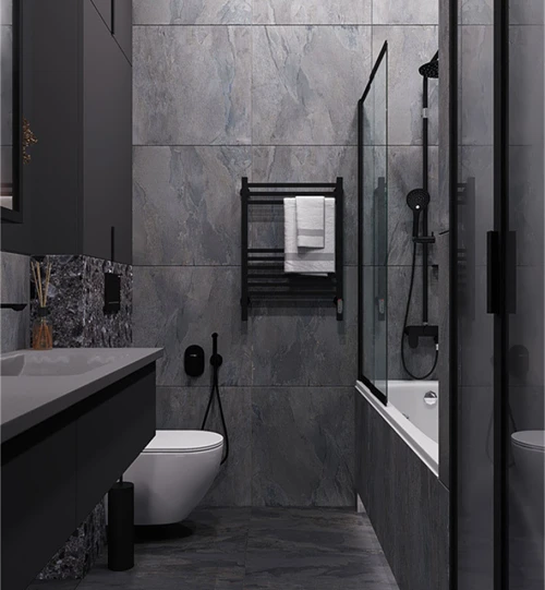 北京软装现代风，高级灰色调的浴室装修图大全