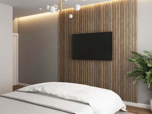卧室装修效果图北欧轻奢简约风的卧室，这配色太60m²以下三居北欧风家装装修案例效果图