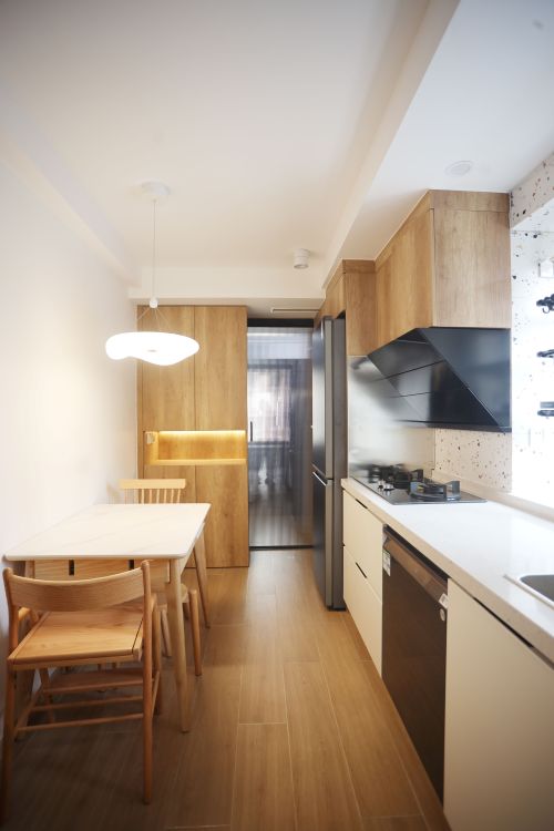 厨房装修效果图精致生活60m²以下三居日式家装装修案例效果图