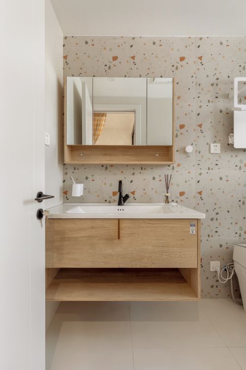 一居北欧极简装修图片卫生间装修效果图45㎡一室小户型温馨原木风设计