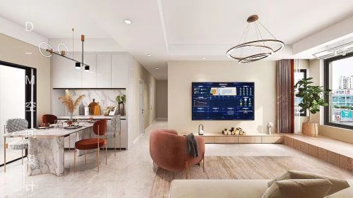 客厅装修效果图慢时光1000m²以上三居现代简约家装装修案例效果图