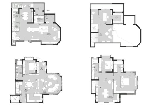 装修效果图解构空间美学，诠释生活新定义201-500m²三居潮流混搭家装装修案例效果图