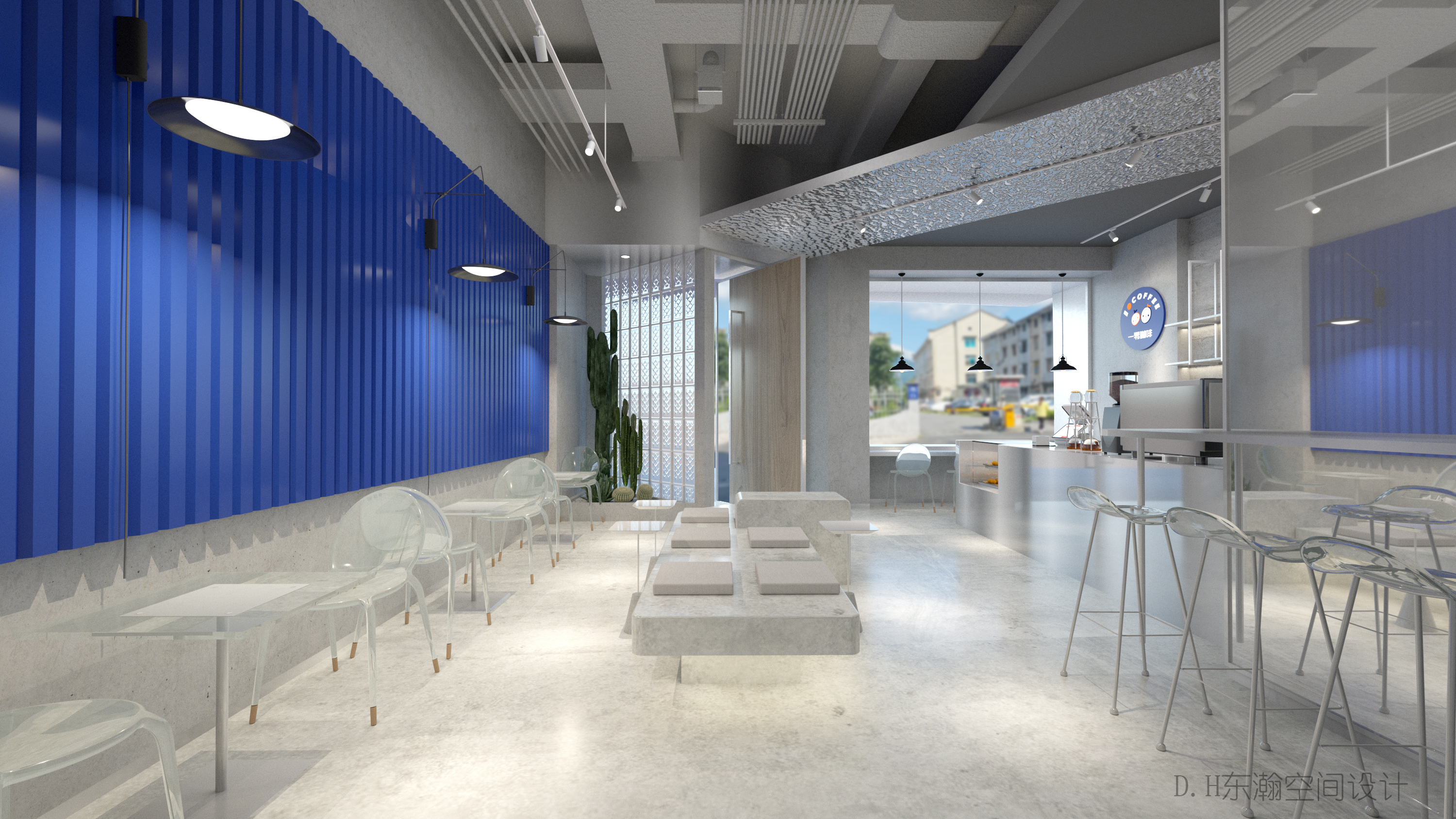 餐饮空间1装修效果图克拉因蓝的梦咖啡馆设计图片赏析