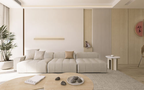 客厅装修效果图80%木元素，把阳光和爱融入每201-500m²日式家装装修案例效果图