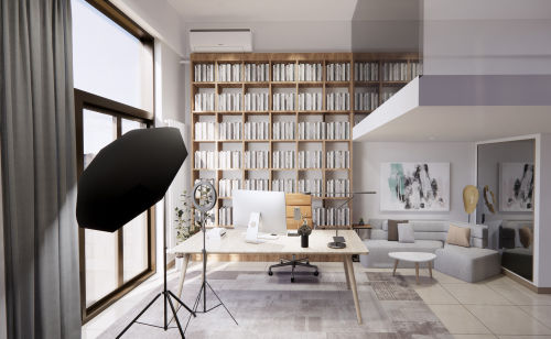 客厅装修效果图金地未未来LOFT60m²以下复式现代简约家装装修案例效果图