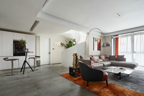 客厅装修效果图因生活而设计151-200m²二居现代简约家装装修案例效果图