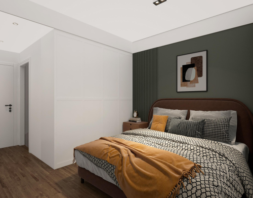 卧室装修效果图低碳装修艺术家151-200m²二居现代简约家装装修案例效果图