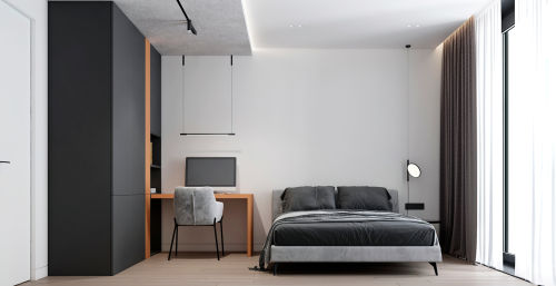 201-500m²二居现代简约装修图片卧室装修效果图家非常不容易